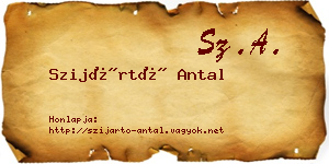 Szijártó Antal névjegykártya